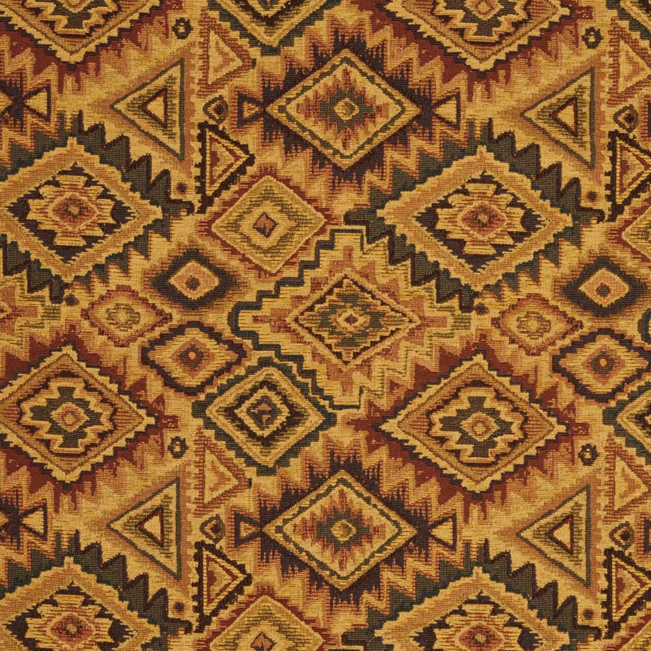 Aztec - Gold & Yellow,Orange & Rust Abstract & Geometric,Global,Southwestern Upholstery Fabric 54 Inches"